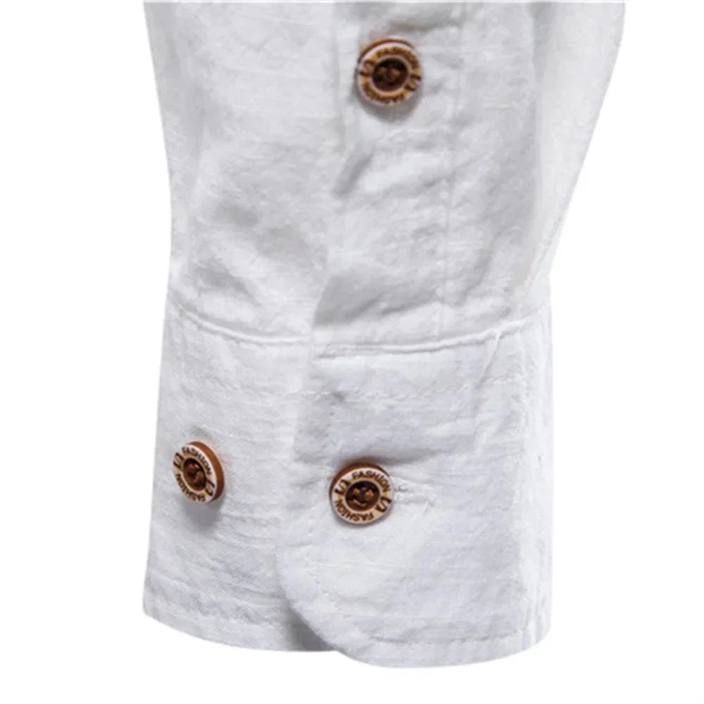 Men Spring Cotton Long Sleeve Shirt